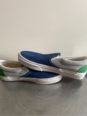 Vans Classic Slip-On Colorblock Sneakers – Blue Grey Green – Women’s 8.5 / Men’s